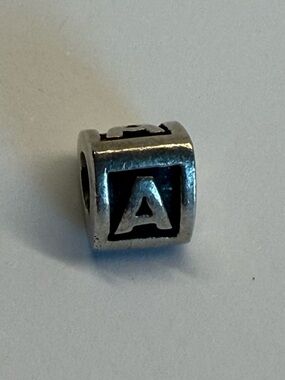 Pandora Sterling Silver Letter A Charm Alphabet Bead 925 ALE Clip Charm